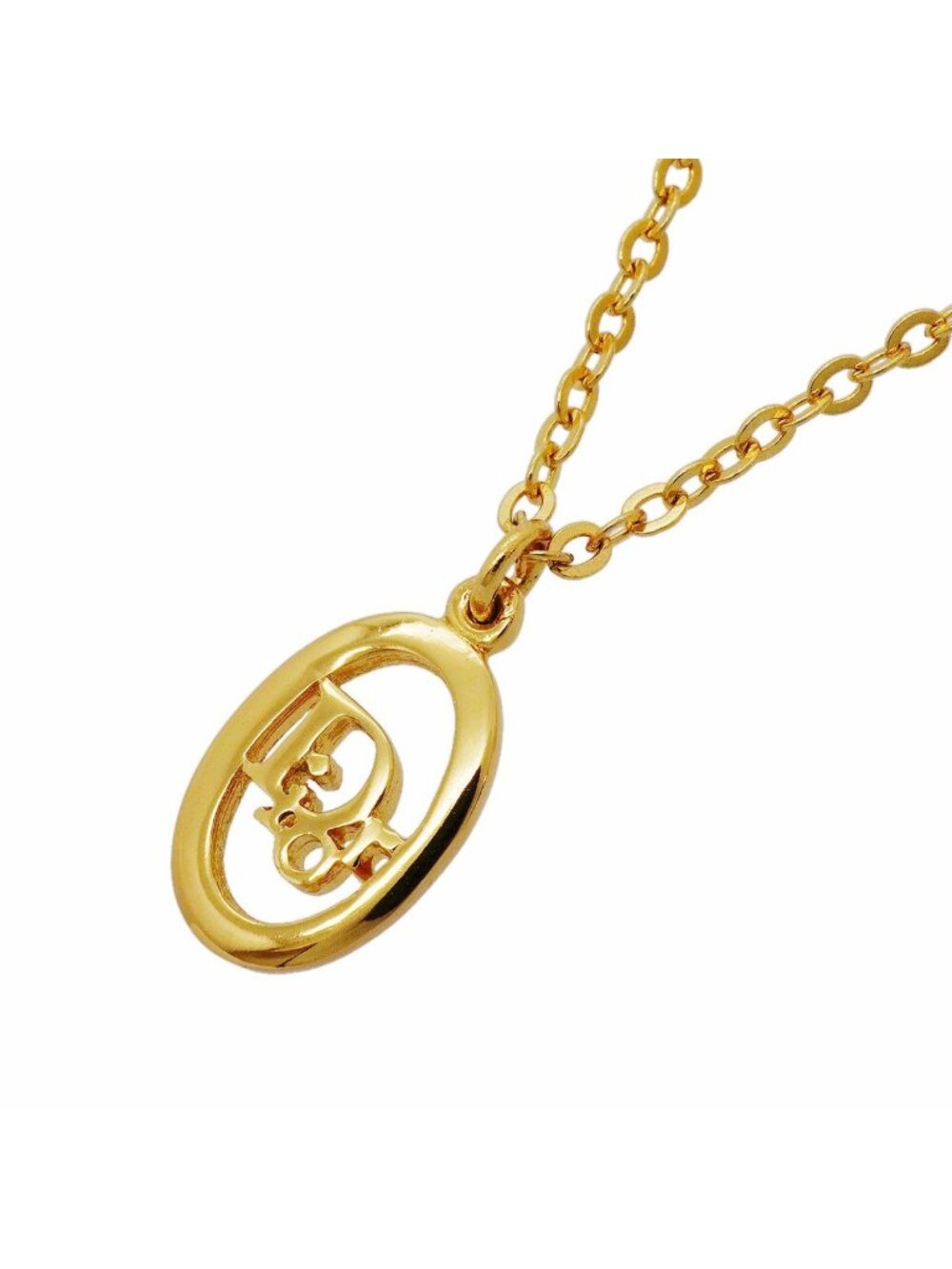 Dior Necklace Logo Oval Gold Plated